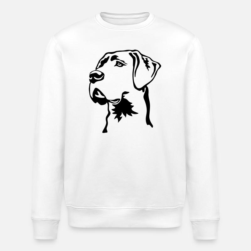 Great Dane head - Stanley/Stella ROLLER Unisex Organic Sweatshirt - white