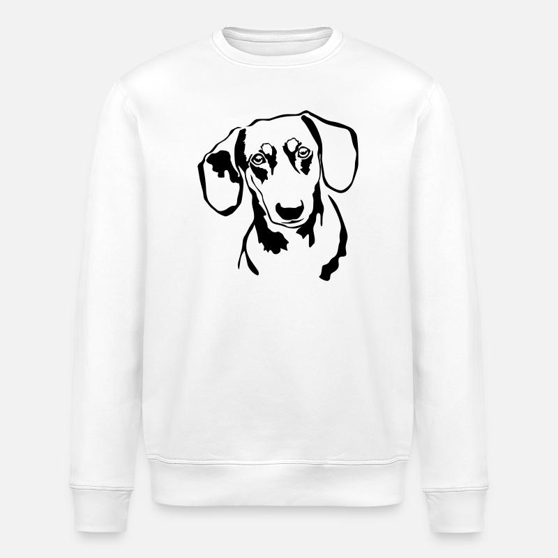 Dackel Kopf - Stanley/Stella Unisex Bio-Sweatshirt ROLLER - Weiß