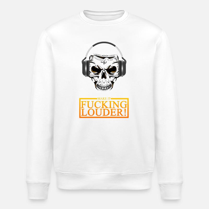 Skull Headphones Blast - Stanley/Stella Unisex Bio-Sweatshirt ROLLER - Weiß