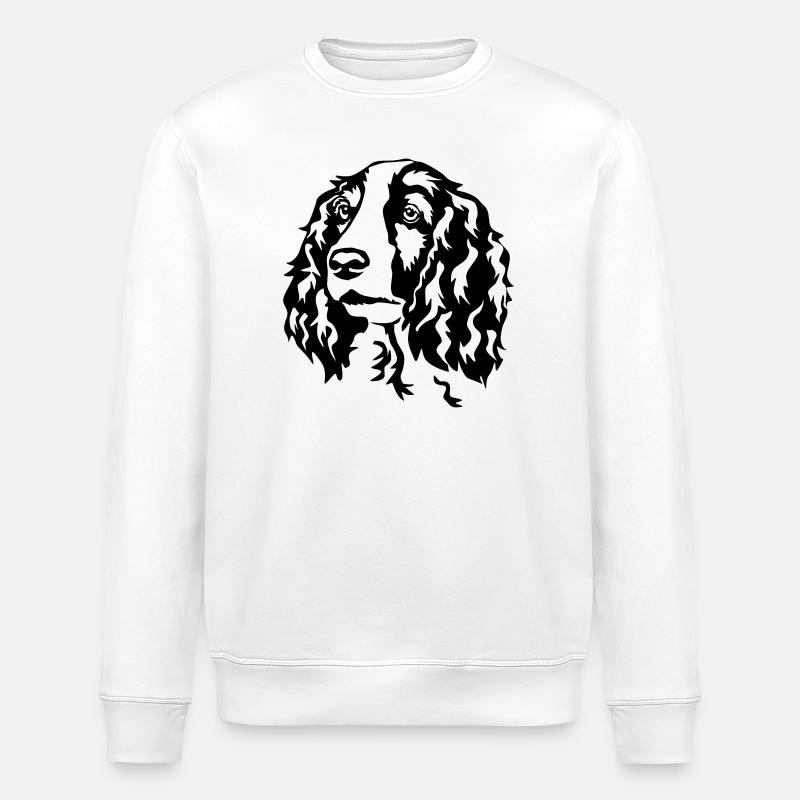Welsh Springer Spaniel Kopf - Stanley/Stella Unisex Bio-Sweatshirt ROLLER - Weiß