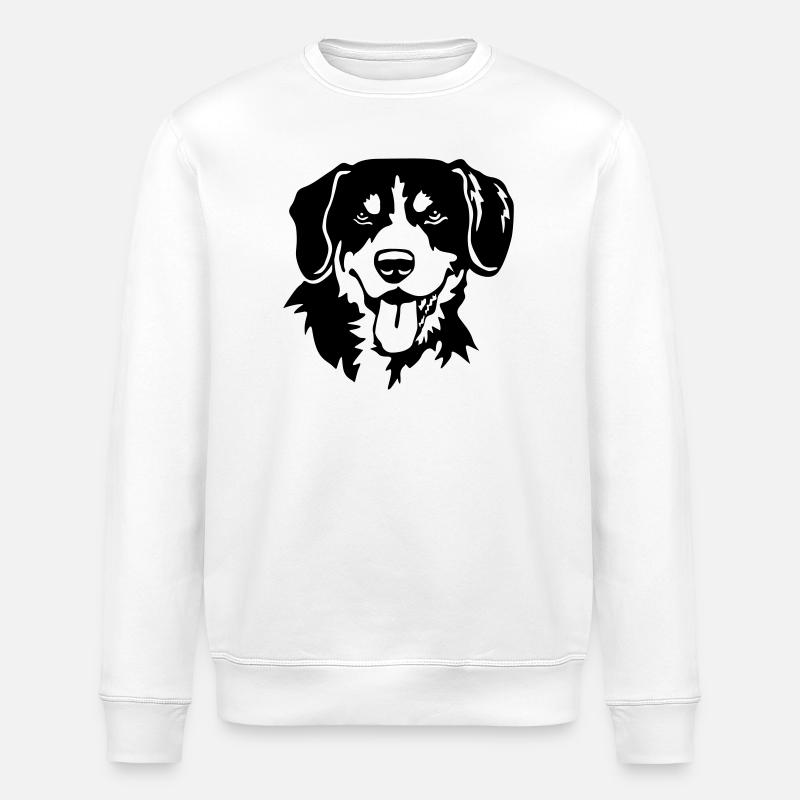 Entlebuch mountain dog head - Stanley/Stella ROLLER Unisex Organic Sweatshirt - white
