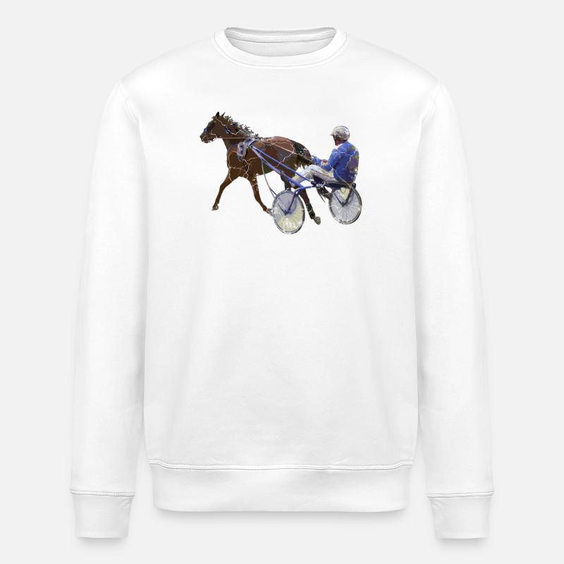 Trabrennen Traber Motiv - Stanley/Stella Unisex Bio-Sweatshirt ROLLER - Weiß