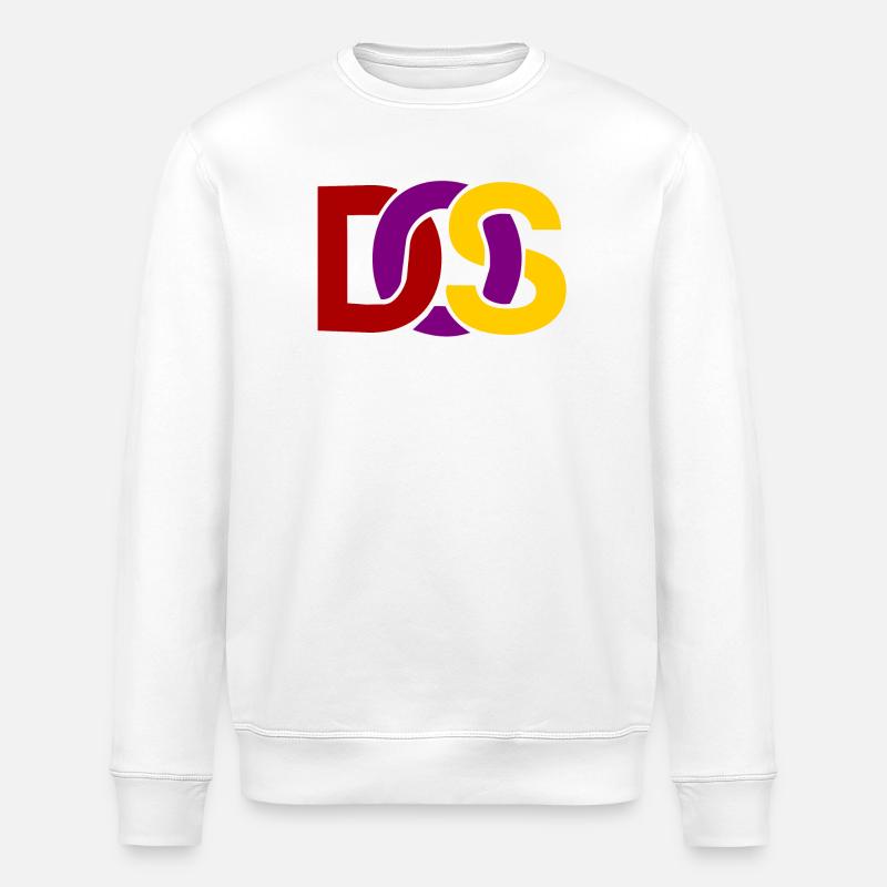 Retro MS DOS Logo - Stanley/Stella ROLLER Unisex Organic Sweatshirt - white