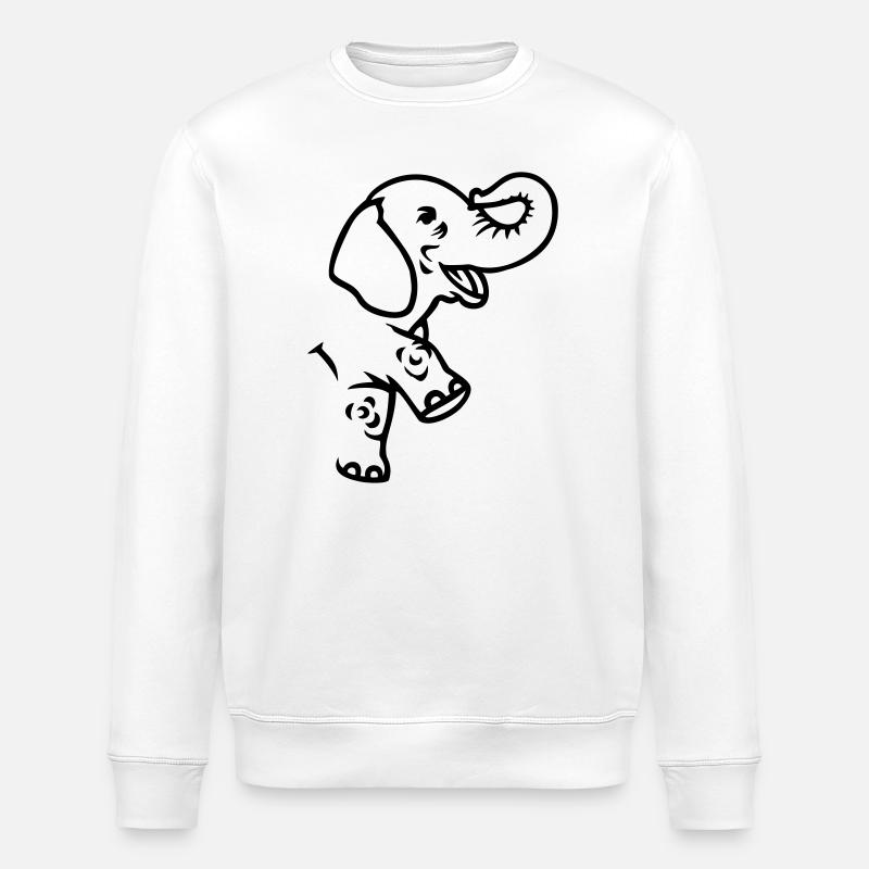 Elefant, Afrika - Stanley/Stella Unisex Bio-Sweatshirt ROLLER - Weiß