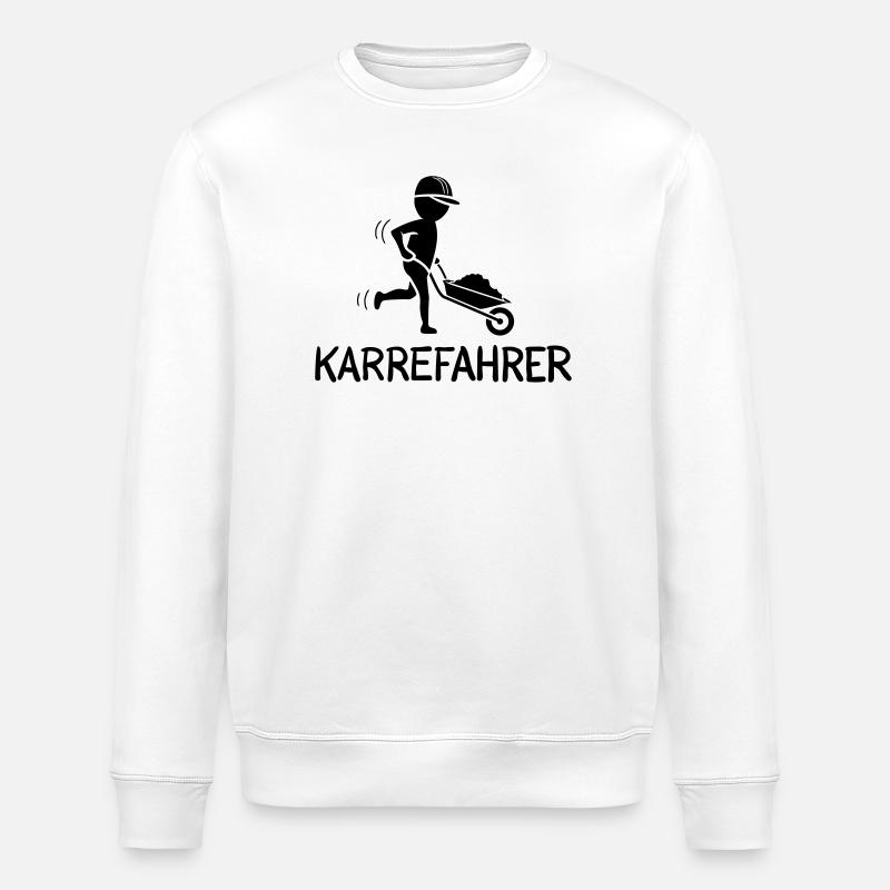 Bauarbeiter mit Schubkarre – KARREFAHRER - Stanley/Stella Unisex Bio-Sweatshirt ROLLER - Weiß