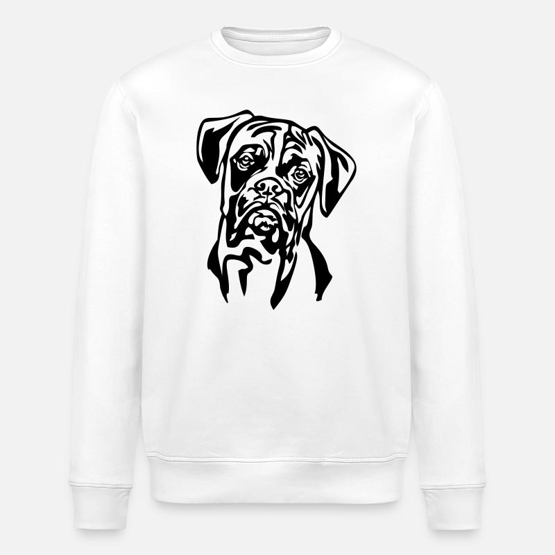 Boxer Kopf - Stanley/Stella Unisex Bio-Sweatshirt ROLLER - Weiß