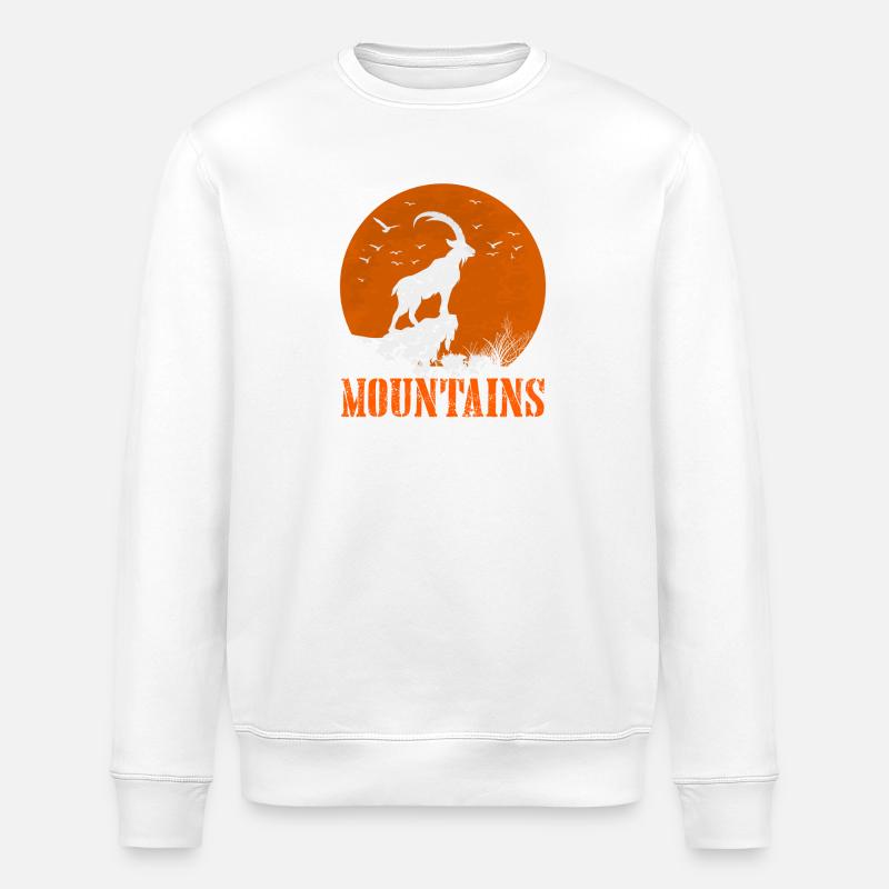 Steinbock am Sonnenkreis - Stanley/Stella Unisex Bio-Sweatshirt ROLLER - Weiß