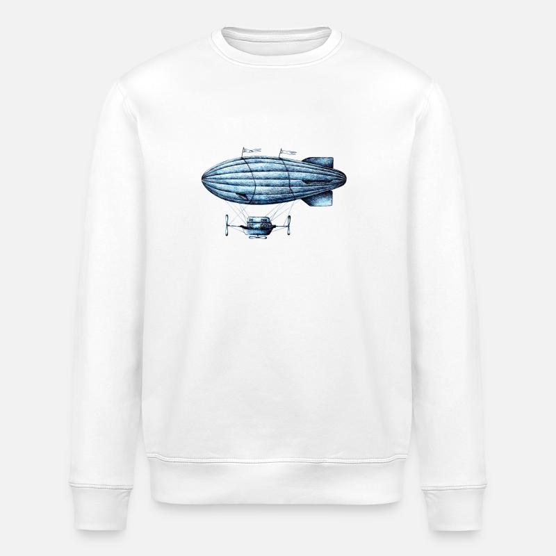 Zeppelin Étoilé Bleue - Sweat bio ROLLER Stanley/Stella Unisexe - blanc