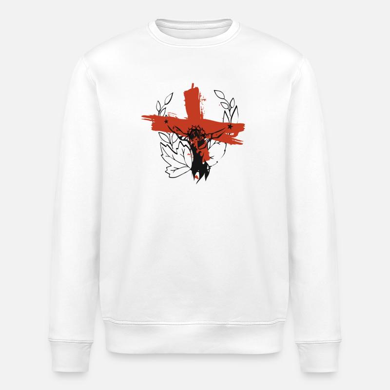 Kreuzigung Jesus Art - Stanley/Stella Unisex Bio-Sweatshirt ROLLER - Weiß