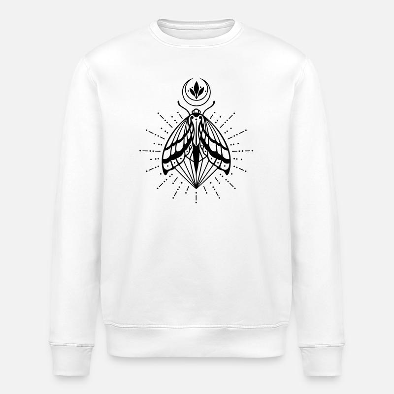 Papillon lune cristal diamant luciole - Sweat bio ROLLER Stanley/Stella Unisexe - blanc