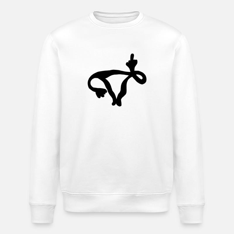 Gebärmutter F...You! - lustige Eierstöcke - Stanley/Stella Unisex Bio-Sweatshirt ROLLER - Weiß