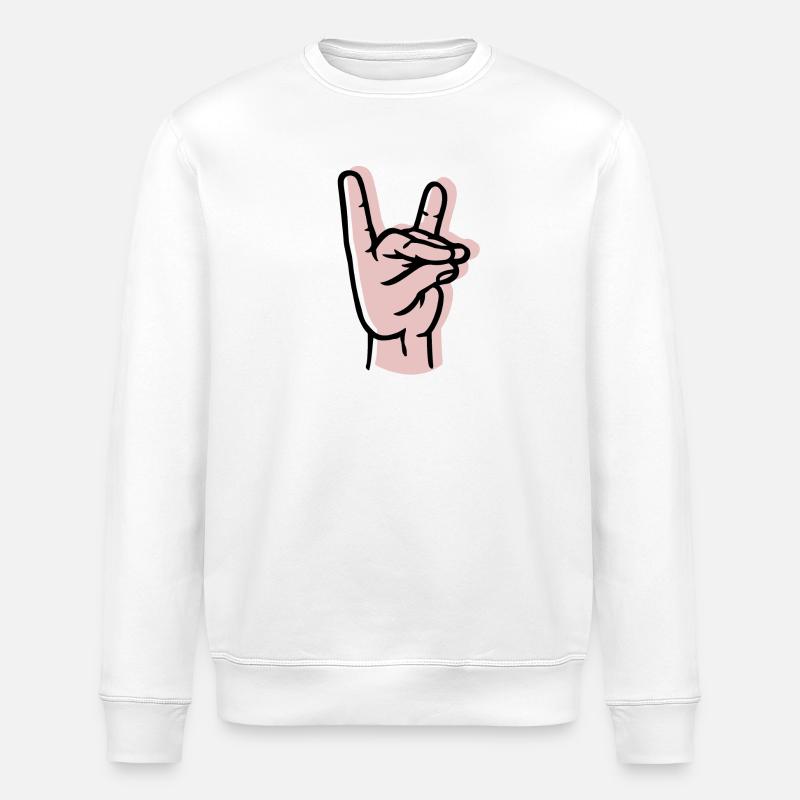 Hand - Fuchs - Versatz - Stanley/Stella Unisex Bio-Sweatshirt ROLLER - Weiß