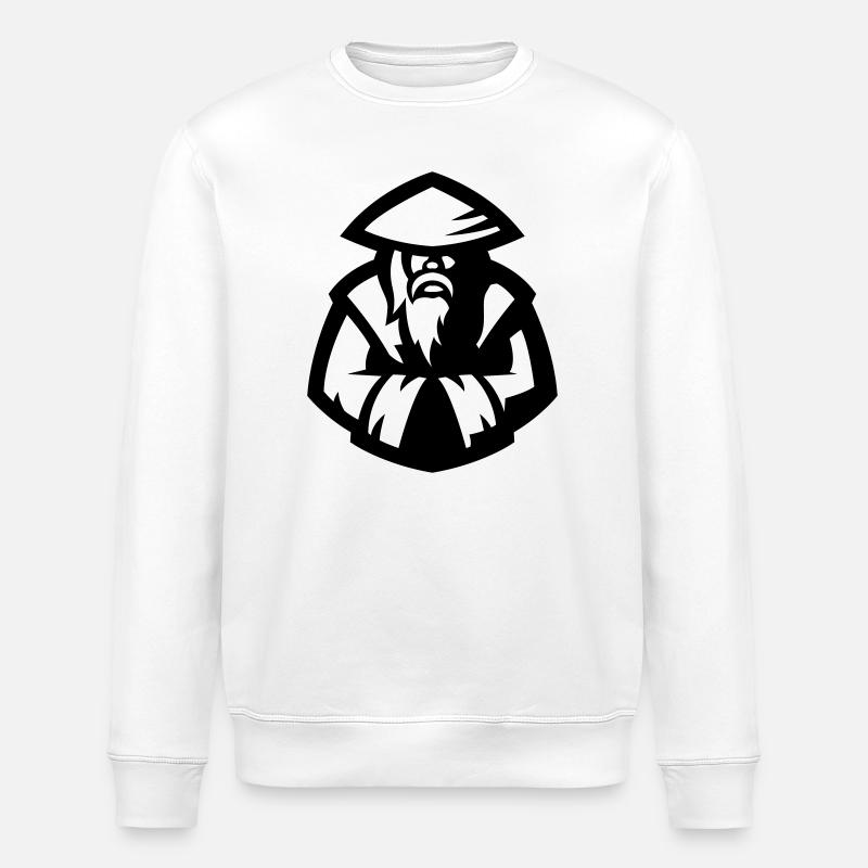 Meditating Sensei - Stanley/Stella ROLLER Unisex Organic Sweatshirt - white