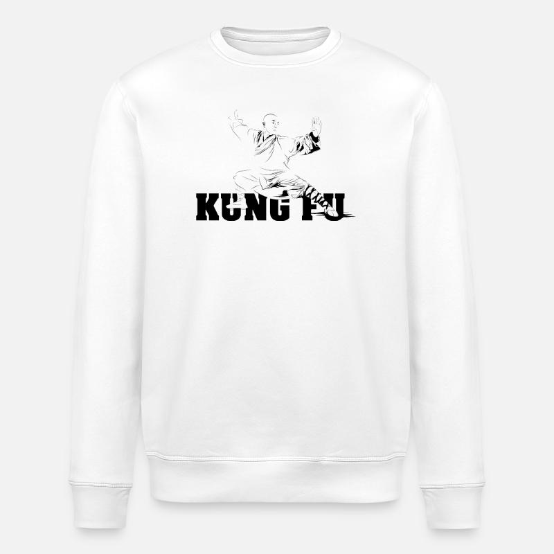 shaolin kungfu master fighter symbol - Stanley/Stella ROLLER Unisex Organic Sweatshirt - white