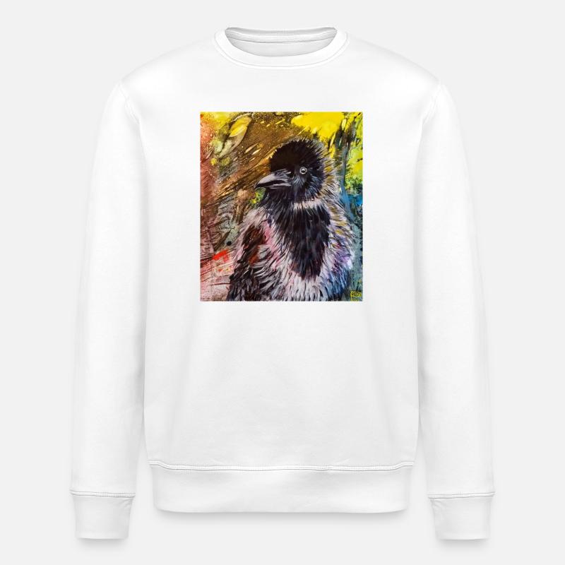 Krähe - Stanley/Stella Unisex Bio-Sweatshirt ROLLER - Weiß