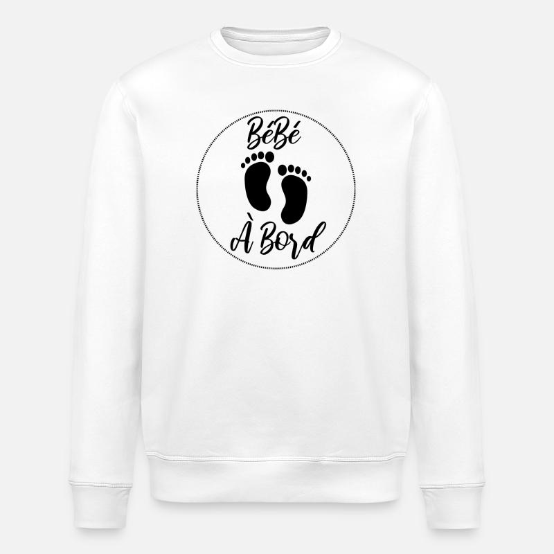 Bébé à bord grossesse - Sweat bio ROLLER Stanley/Stella Unisexe - blanc