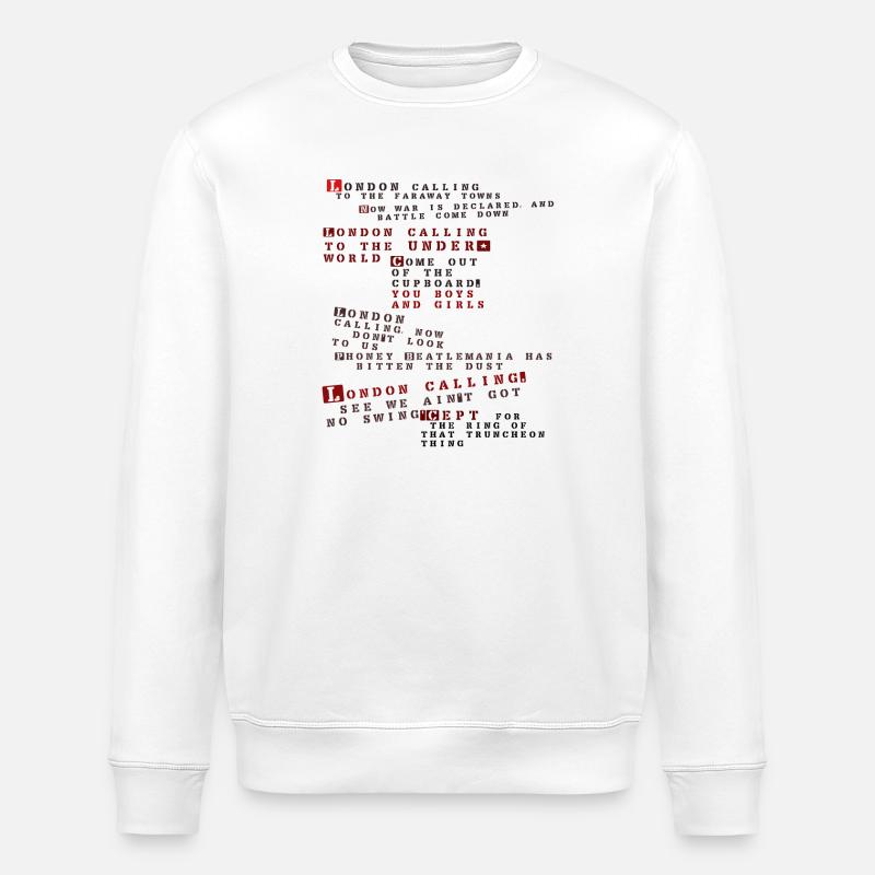 clash london calling - Stanley/Stella ROLLER Unisex Organic Sweatshirt - white