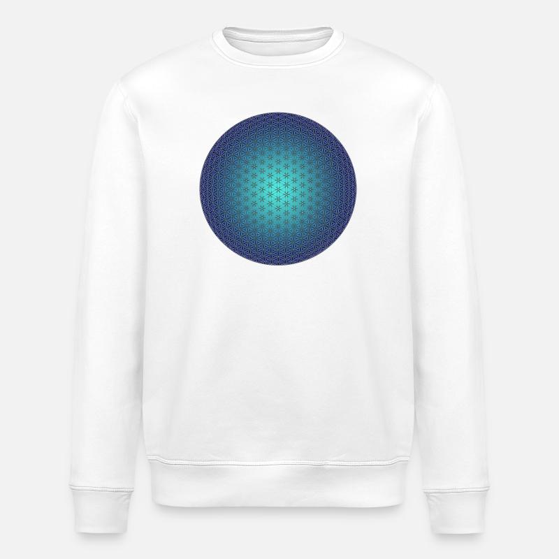 Fleur de vie - 3D Blue - Sweat bio ROLLER Stanley/Stella Unisexe - blanc