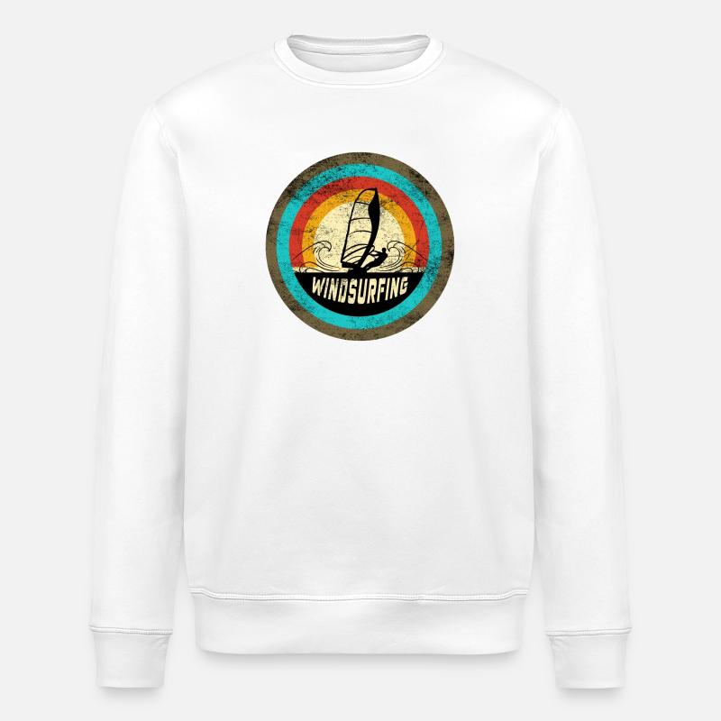 Windsurfing design - Stanley/Stella ROLLER Unisex Organic Sweatshirt - white