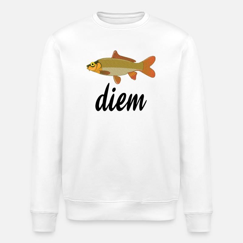 Poisson doré écailles orange - Sweat bio ROLLER Stanley/Stella Unisexe - blanc