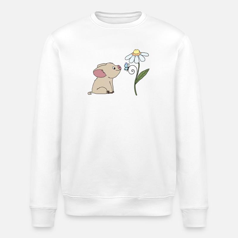 Cochons et papillons - Sweat bio ROLLER Stanley/Stella Unisexe - blanc