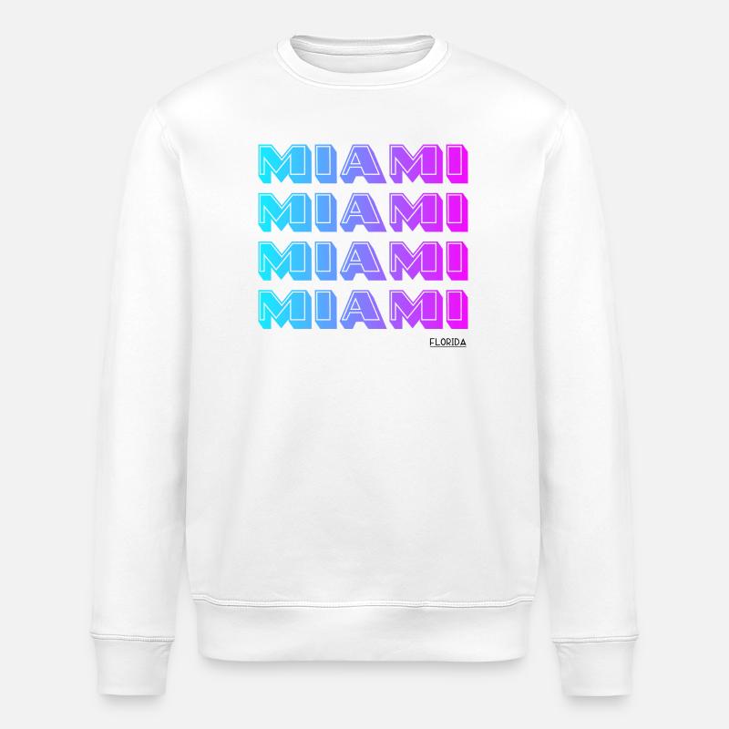 Miami Neon Gradient Pattern - Stanley/Stella ROLLER Unisex Organic Sweatshirt - white