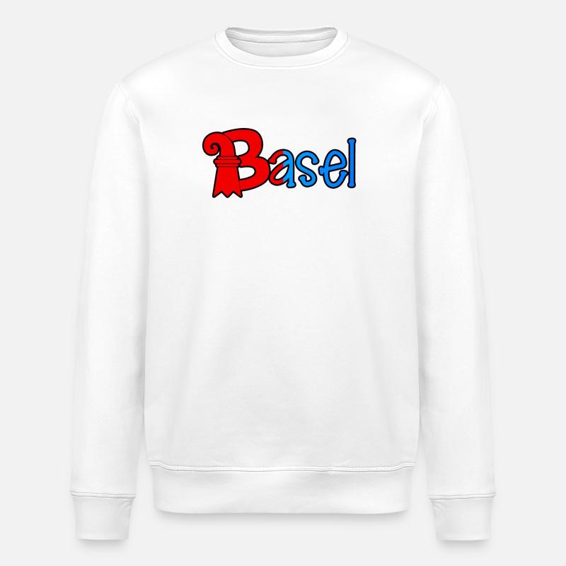 Basel RedBlue Rook Logo - Stanley/Stella Unisex Bio-Sweatshirt ROLLER - Weiß