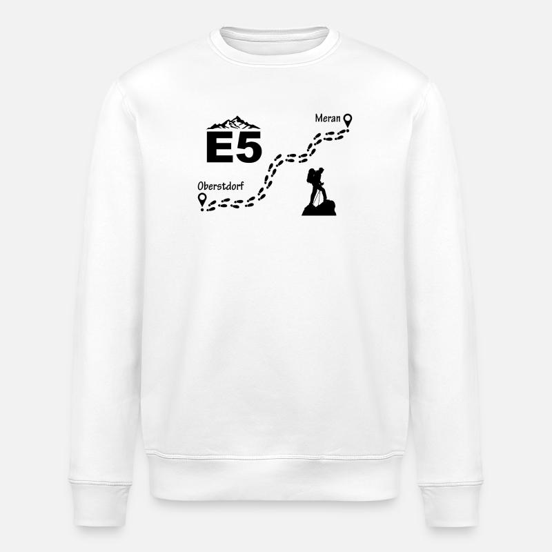 E5 Alpenüberquerung - Stanley/Stella Unisex Bio-Sweatshirt ROLLER - Weiß