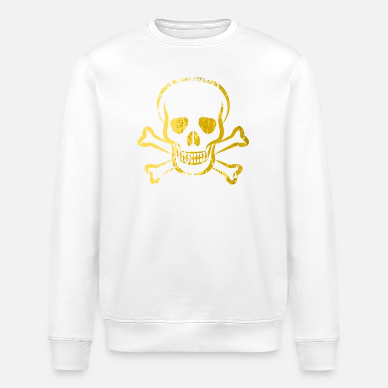 Totenkopf - Skull - Skull & Bones - Stanley/Stella Unisex Bio-Sweatshirt ROLLER - Weiß
