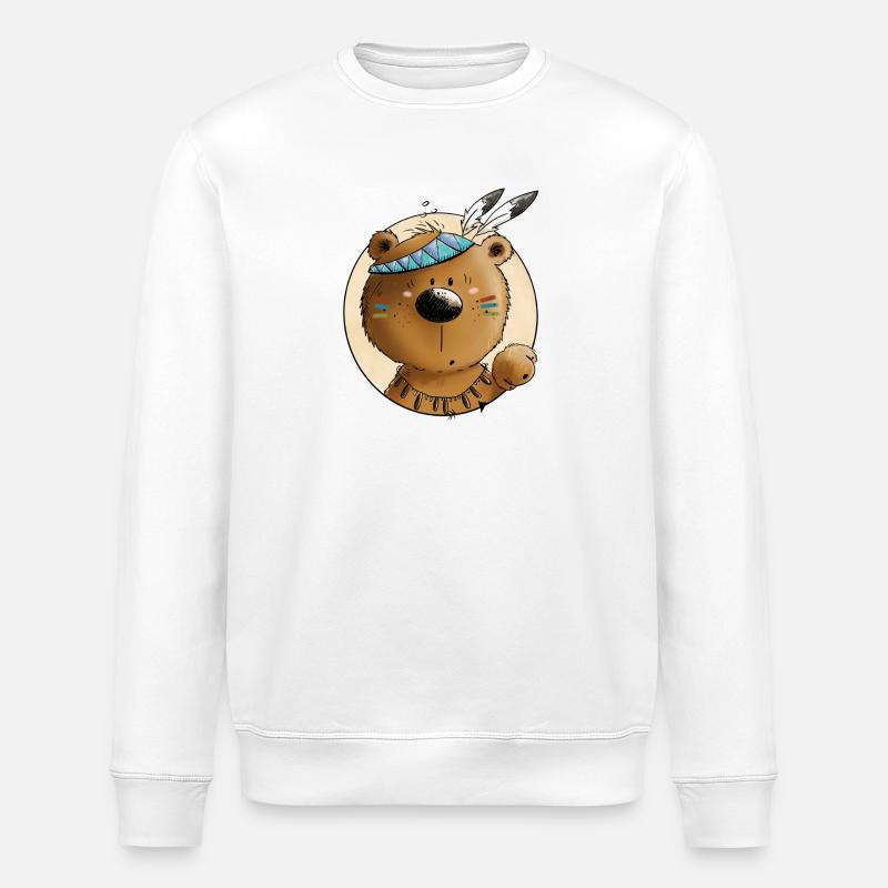 L’ours indien - Sweat bio ROLLER Stanley/Stella Unisexe - blanc