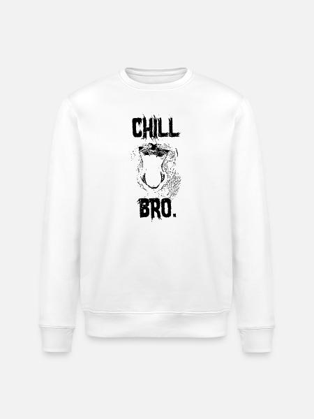 Chill Bro Proboscis Monkey Gift - Stanley/Stella ROLLER Unisex Organic Sweatshirt - white