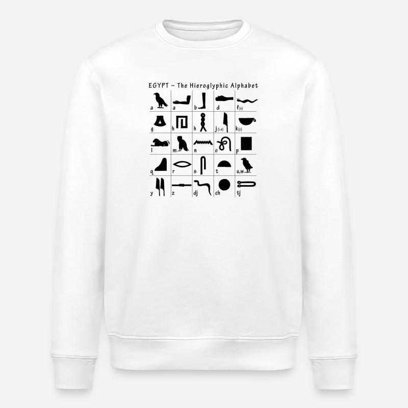 Hieroglyphen Alphabet - Stanley/Stella Unisex Bio-Sweatshirt ROLLER - Weiß