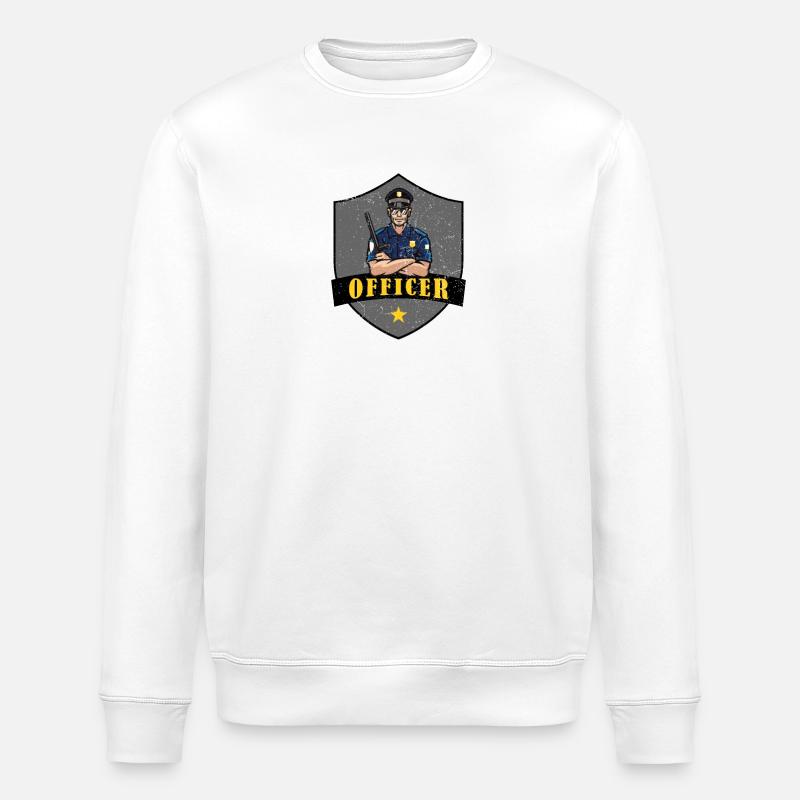 Polizeibeamter Shield Logo - Stanley/Stella Unisex Bio-Sweatshirt ROLLER - Weiß