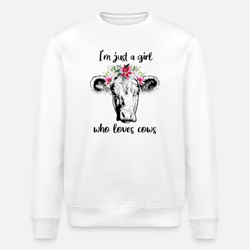 Kuh Mädchen - Stanley/Stella Unisex Bio-Sweatshirt ROLLER - Weiß
