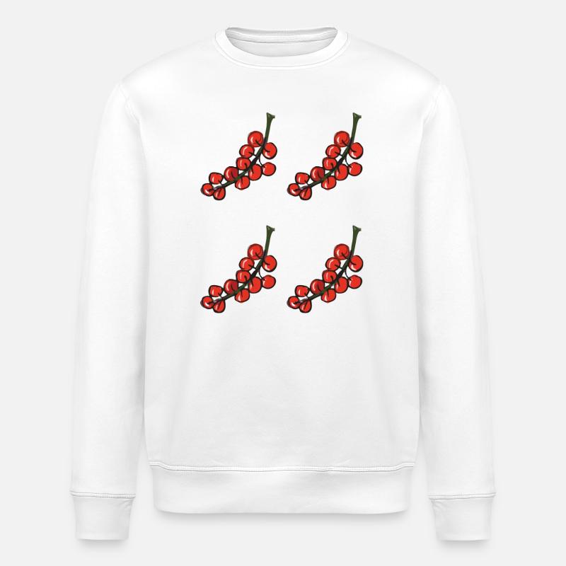 red currant - red currant - Stanley/Stella ROLLER Unisex Organic Sweatshirt - white