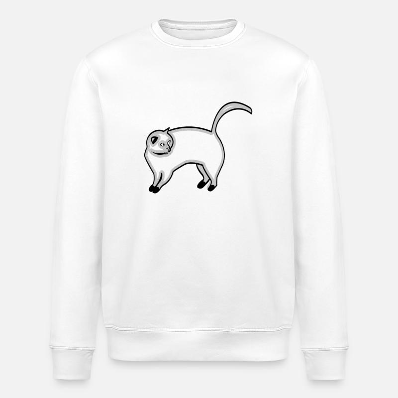 Katze - Stanley/Stella Unisex Bio-Sweatshirt ROLLER - Weiß
