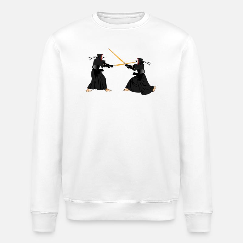 Zwei Kendoka im Kendo-Kampf - Stanley/Stella Unisex Bio-Sweatshirt ROLLER - Weiß