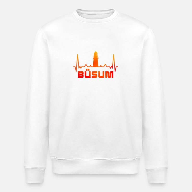 Büsum Leuchtturm Design / Geschenkidee - Stanley/Stella Unisex Bio-Sweatshirt ROLLER - Weiß