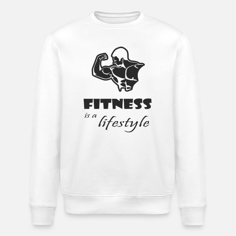 Force de flexion : Estampa Fitness - Sweat bio ROLLER Stanley/Stella Unisexe - blanc