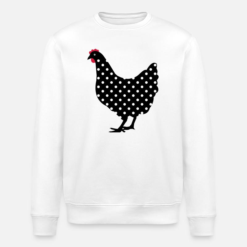 Poulet poule repéré - Sweat bio ROLLER Stanley/Stella Unisexe - blanc