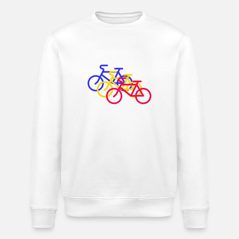 Bunte Fahrräder - Stanley/Stella Unisex Bio-Sweatshirt ROLLER - Weiß