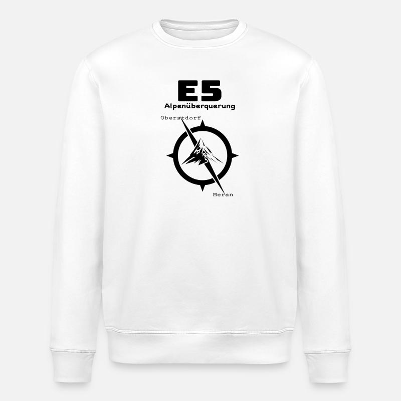 E5 Alpenüberquerung - Stanley/Stella Unisex Bio-Sweatshirt ROLLER - Weiß