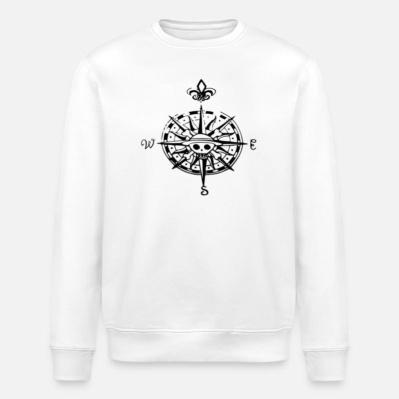 op compas compass - Stanley/Stella ROLLER Unisex Organic Sweatshirt - white