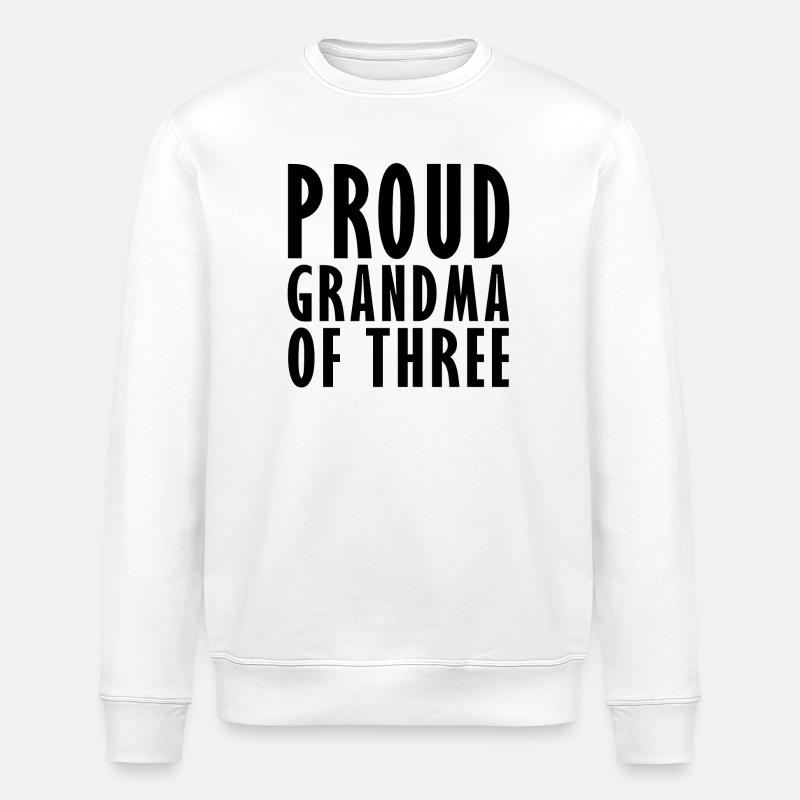 Fière grand-mère de 3 - Sweat bio ROLLER Stanley/Stella Unisexe - blanc