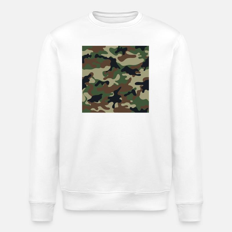 Wallpapered traditional camouflage patterns - Stanley/Stella ROLLER Unisex Organic Sweatshirt - white
