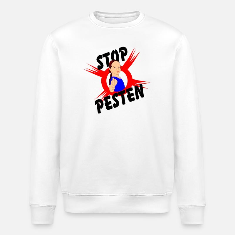 Stoppen Sie Mobbing Logo-Text STOP MOBBING' - Stanley/Stella Unisex Bio-Sweatshirt ROLLER - Weiß