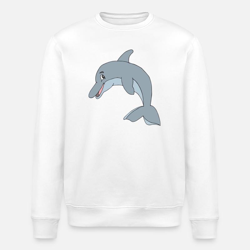 dolphin - Stanley/Stella ROLLER Unisex Organic Sweatshirt - white