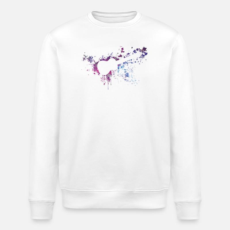 ukulele splash - Stanley/Stella ROLLER Unisex Organic Sweatshirt - white