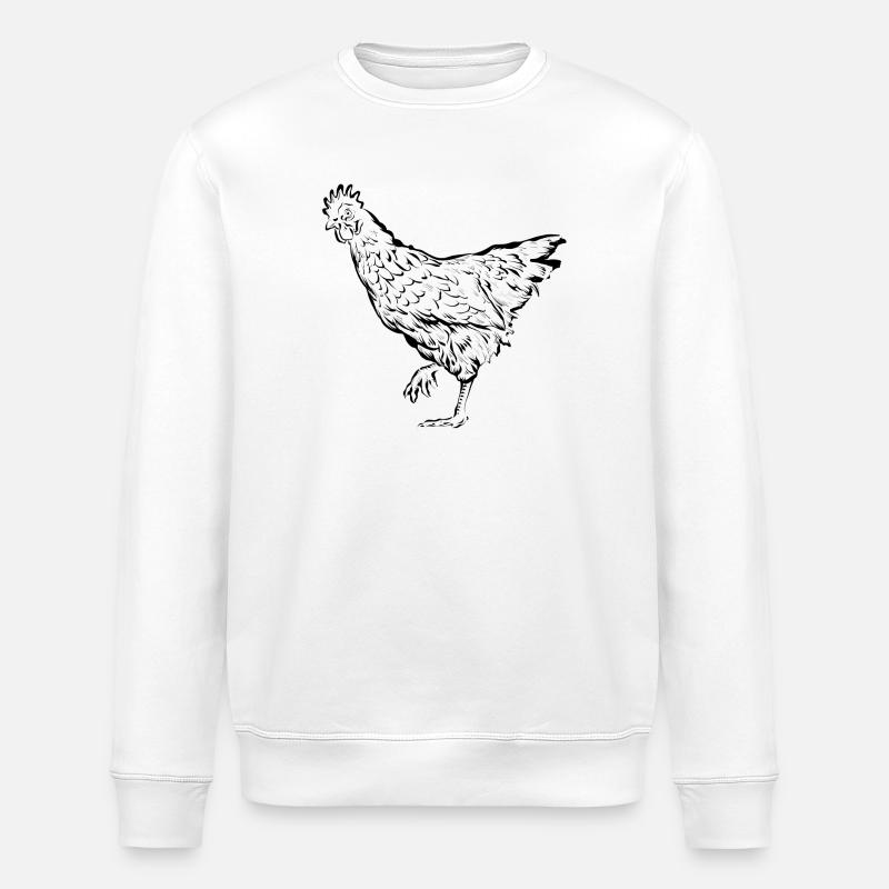 Chicken Chicken Hen - Stanley/Stella ROLLER Unisex Organic Sweatshirt - white