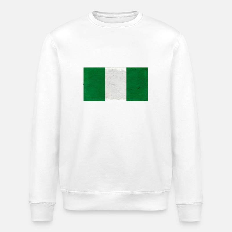 Texture du drapeau du Nigeria - Sweat bio ROLLER Stanley/Stella Unisexe - blanc